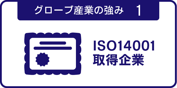 グローブ産業の強み1 ISO14001取得企業