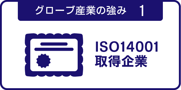 グローブ産業の強み1 ISO取得企業